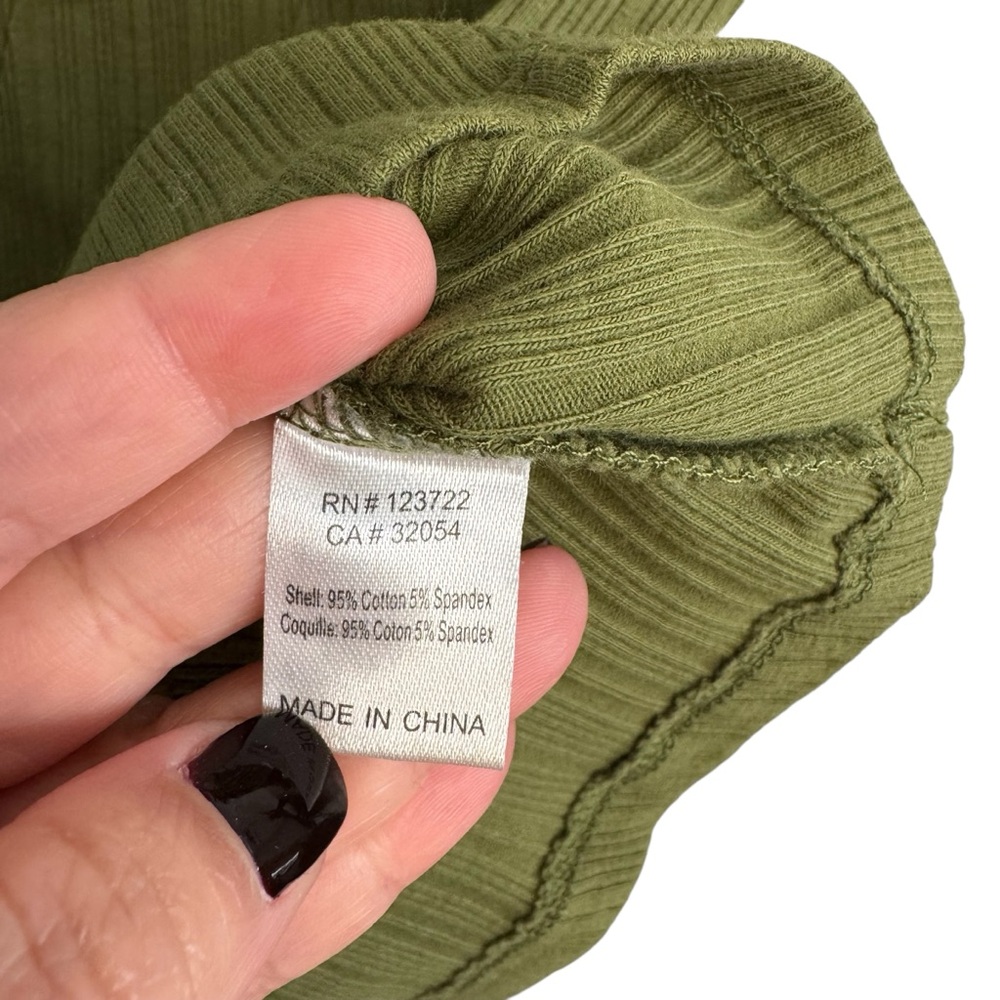 Anthropologie One September Green Asymmetrical Hem Art to Wear Shirt - Picture 7 of 10